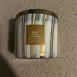 NEW Bath and Body Works Merry Maple Bourbon 3-Wick Candle